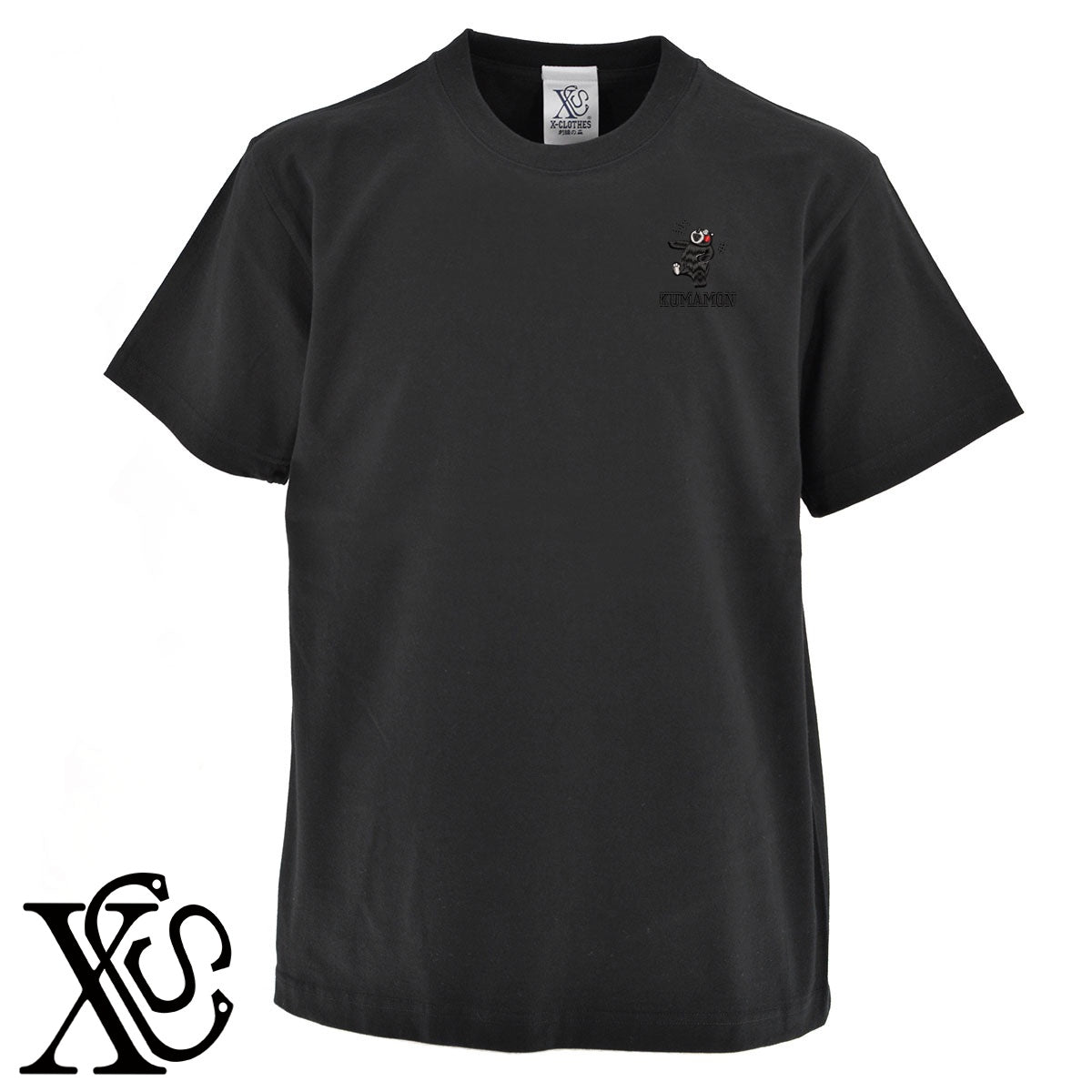 くまモン35柄 刺繍 5.6oz 綿100% 半袖 Tシャツ メンズ レディース カットソー 大きいサイズあり【X-CLOTHES】オリジナル グッズ 刺繍 ワンポイント 雑貨【b 黒 紺 ブルー 赤 ワイン】【g 白 灰】 【4くまモン-A】