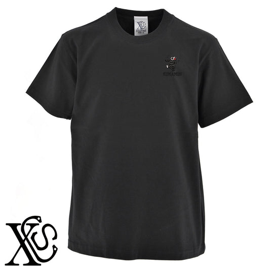 くまモン35柄 刺繍 5.6oz 綿100% 半袖 Tシャツ メンズ レディース カットソー 大きいサイズあり【X-CLOTHES】オリジナル グッズ 刺繍 ワンポイント 雑貨【b 黒 紺 ブルー 赤 ワイン】【g 白 灰】 【4くまモン-A】