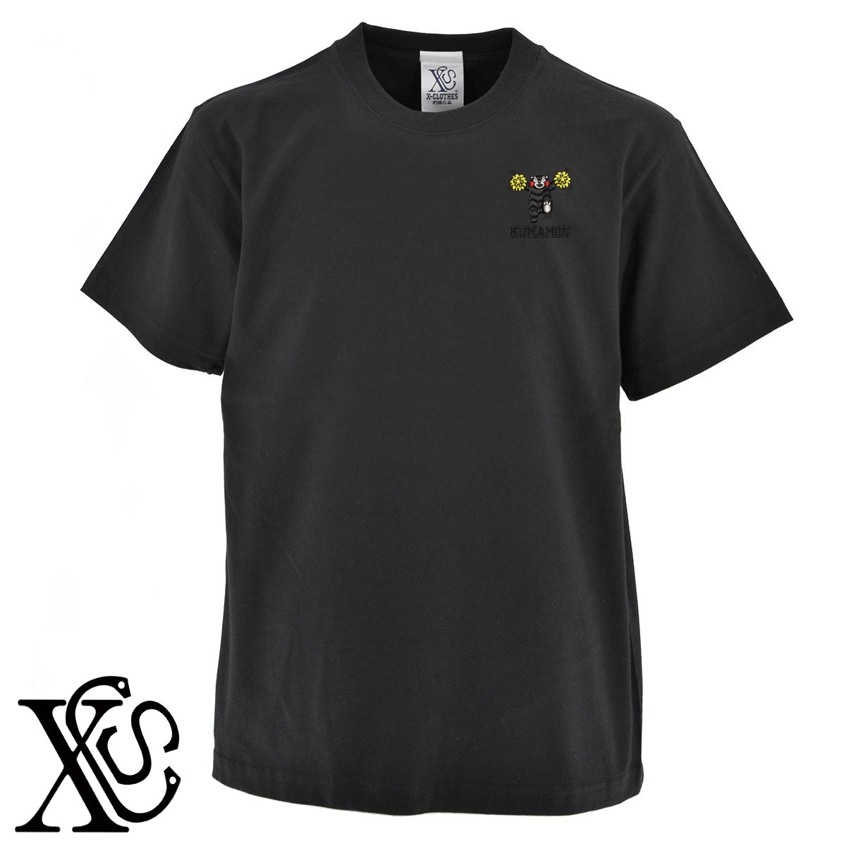 くまモン64柄 刺繍 5.6oz 綿100% 半袖 Tシャツ メンズ レディース カットソー 大きいサイズあり【X-CLOTHES】オリジナル グッズ 刺繍 ワンポイント 雑貨【b 黒 紺 ブルー 赤 ワイン】【g 白 灰】 【4くまモン-A】