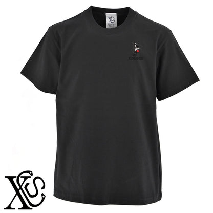 くまモン68柄 刺繍 5.6oz 綿100% 半袖 Tシャツ メンズ レディース カットソー 大きいサイズあり【X-CLOTHES】オリジナル グッズ 刺繍 ワンポイント 雑貨【b 黒 紺 ブルー 赤 ワイン】【g 白 灰】 【4くまモン-A】