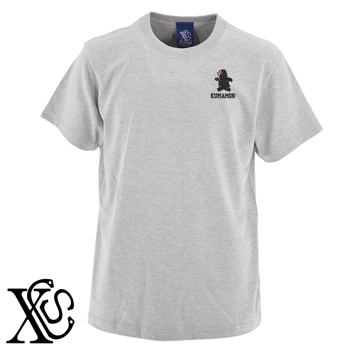 くまモン8柄 刺繍 5.6oz 綿100% 半袖 Tシャツ メンズ レディース カットソー 大きいサイズあり【X-CLOTHES】オリジナル グッズ 刺繍 ワンポイント 雑貨【b 黒 紺 ブルー 赤 ワイン】【g 白 灰】 【4くまモン-A】