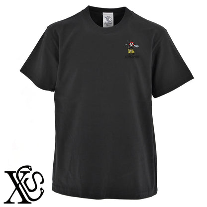 くまモン93柄 刺繍 5.6oz 綿100% 半袖 Tシャツ メンズ レディース カットソー 大きいサイズあり【X-CLOTHES】オリジナル グッズ 刺繍 ワンポイント 雑貨【b 黒 紺 ブルー 赤 ワイン】【g 白 灰】 【4くまモン-A】