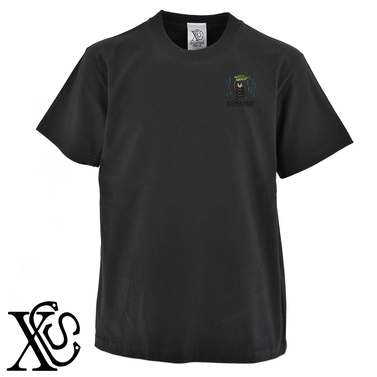 くまモン96柄 刺繍 5.6oz 綿100% 半袖 Tシャツ メンズ レディース カットソー 大きいサイズあり【X-CLOTHES】オリジナル グッズ 刺繍 ワンポイント 雑貨【b 黒 紺 ブルー 赤 ワイン】【g 白 灰】 【4くまモン-A】