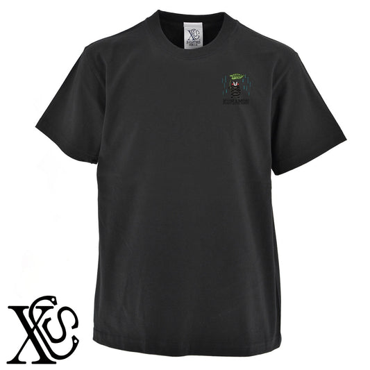 くまモン96柄 刺繍 5.6oz 綿100% 半袖 Tシャツ メンズ レディース カットソー 大きいサイズあり【X-CLOTHES】オリジナル グッズ 刺繍 ワンポイント 雑貨【b 黒 紺 ブルー 赤 ワイン】【g 白 灰】 【4くまモン-A】