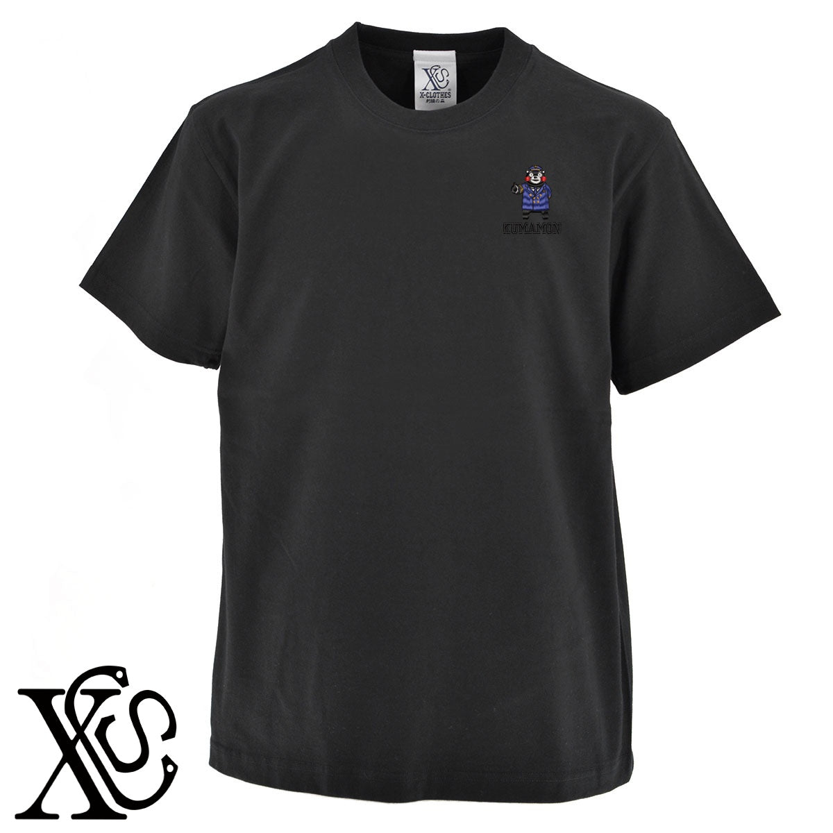 くまモン134柄 刺繍 5.6oz 綿100% 半袖 Tシャツ メンズ レディース カットソー 大きいサイズあり【X-CLOTHES】オリジナル グッズ 刺繍 ワンポイント 雑貨【b 黒 紺 ブルー 赤 ワイン】【g 白 灰】 【4くまモン-B】