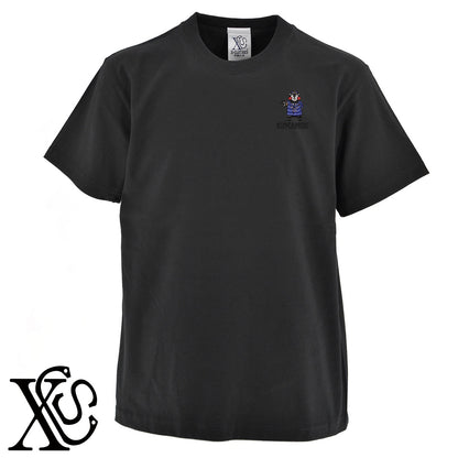 くまモン134柄 刺繍 5.6oz 綿100% 半袖 Tシャツ メンズ レディース カットソー 大きいサイズあり【X-CLOTHES】オリジナル グッズ 刺繍 ワンポイント 雑貨【b 黒 紺 ブルー 赤 ワイン】【g 白 灰】 【4くまモン-B】