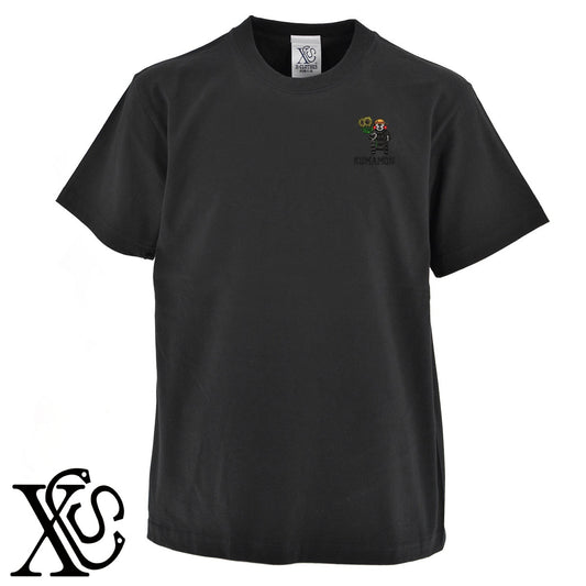 くまモン136柄 刺繍 5.6oz 綿100% 半袖 Tシャツ メンズ レディース カットソー 大きいサイズあり【X-CLOTHES】オリジナル グッズ 刺繍 ワンポイント 雑貨【b 黒 紺 ブルー 赤 ワイン】【g 白 灰】 【4くまモン-B】