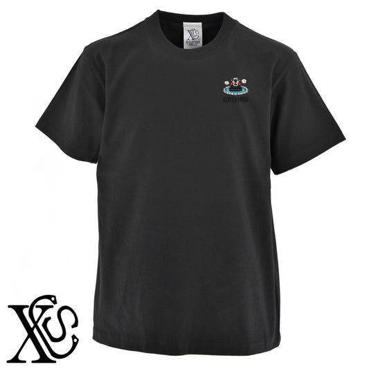 くまモン142柄 刺繍 5.6oz 綿100% 半袖 Tシャツ メンズ レディース カットソー 大きいサイズあり【X-CLOTHES】オリジナル グッズ 刺繍 ワンポイント 雑貨【b 黒 紺 ブルー 赤 ワイン】【g 白 灰】 【4くまモン-B】