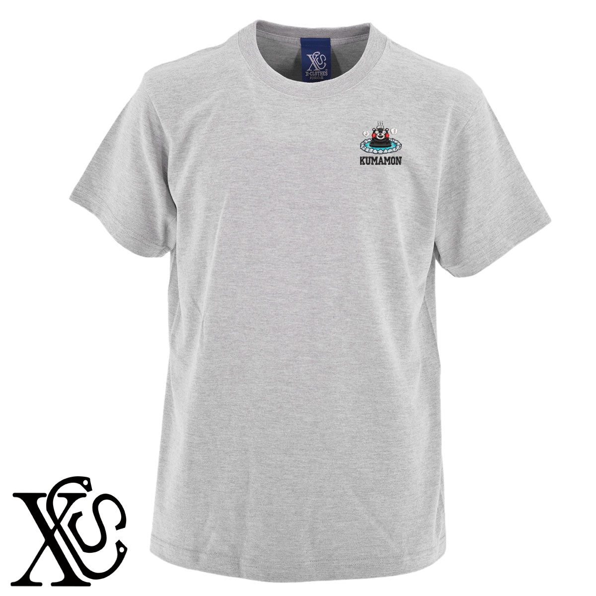 くまモン142柄 刺繍 5.6oz 綿100% 半袖 Tシャツ メンズ レディース カットソー 大きいサイズあり【X-CLOTHES】オリジナル グッズ 刺繍 ワンポイント 雑貨【b 黒 紺 ブルー 赤 ワイン】【g 白 灰】 【4くまモン-B】