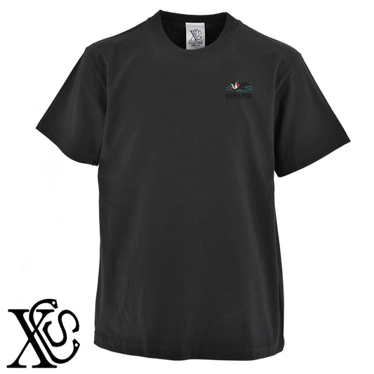 くまモン146柄 刺繍 5.6oz 綿100% 半袖 Tシャツ メンズ レディース カットソー 大きいサイズあり【X-CLOTHES】オリジナル グッズ 刺繍 ワンポイント 雑貨【b 黒 紺 ブルー 赤 ワイン】【g 白 灰】 【4くまモン-B】