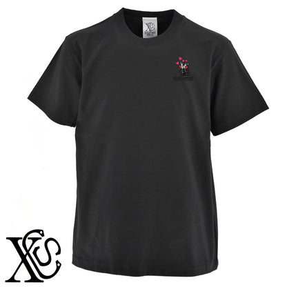 くまモン152柄 刺繍 5.6oz 綿100% 半袖 Tシャツ メンズ レディース カットソー 大きいサイズあり【X-CLOTHES】オリジナル グッズ 刺繍 ワンポイント 雑貨【b 黒 紺 ブルー 赤 ワイン】【g 白 灰】 【4くまモン-B】
