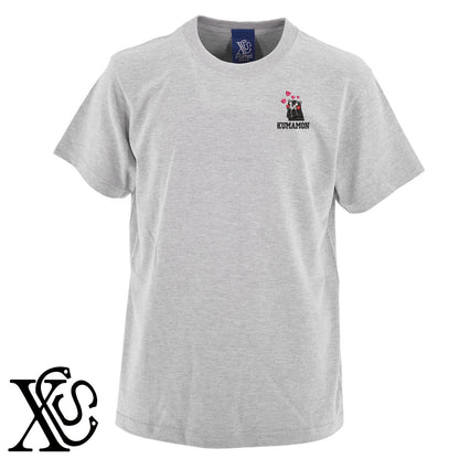 くまモン152柄 刺繍 5.6oz 綿100% 半袖 Tシャツ メンズ レディース カットソー 大きいサイズあり【X-CLOTHES】オリジナル グッズ 刺繍 ワンポイント 雑貨【b 黒 紺 ブルー 赤 ワイン】【g 白 灰】 【4くまモン-B】