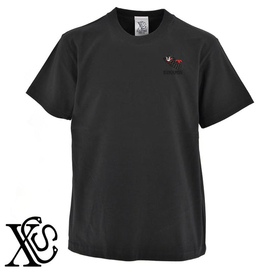 くまモン156柄 刺繍 5.6oz 綿100% 半袖 Tシャツ メンズ レディース カットソー 大きいサイズあり【X-CLOTHES】オリジナル グッズ 刺繍 ワンポイント 雑貨【b 黒 紺 ブルー 赤 ワイン】【g 白 灰】 【4くまモン-B】
