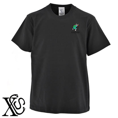 くまモン181-1柄 刺繍 5.6oz 綿100% 半袖 Tシャツ メンズ レディース カットソー 大きいサイズあり【X-CLOTHES】オリジナル グッズ 刺繍 ワンポイント 雑貨【b 黒 紺 ブルー 赤 ワイン】【g 白 灰】 【4くまモン-B】