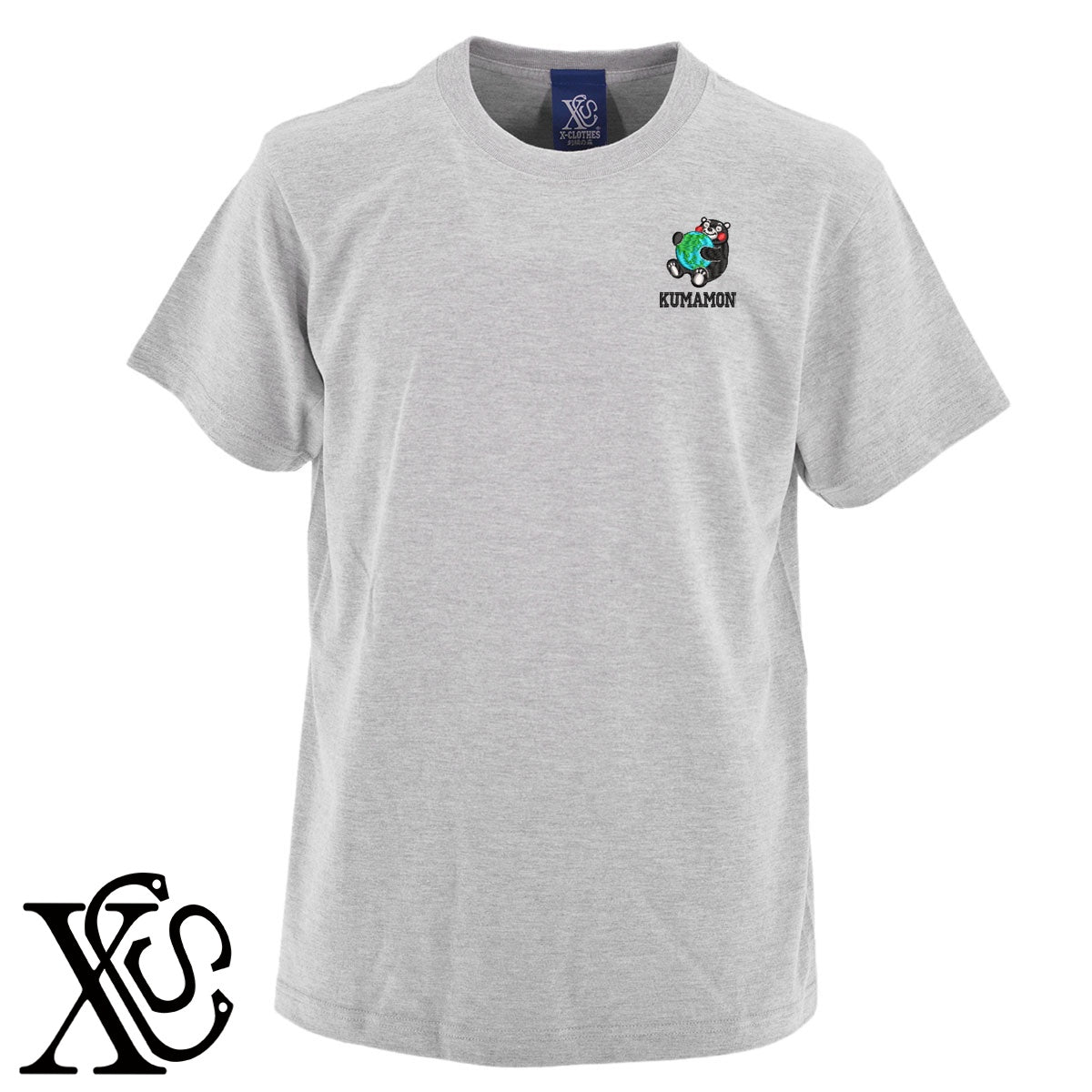 くまモン181-1柄 刺繍 5.6oz 綿100% 半袖 Tシャツ メンズ レディース カットソー 大きいサイズあり【X-CLOTHES】オリジナル グッズ 刺繍 ワンポイント 雑貨【b 黒 紺 ブルー 赤 ワイン】【g 白 灰】 【4くまモン-B】