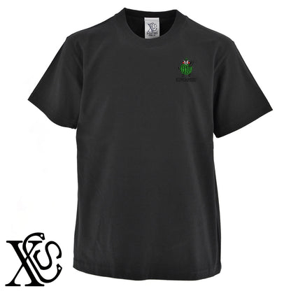くまモン186柄 刺繍 5.6oz 綿100% 半袖 Tシャツ メンズ レディース カットソー 大きいサイズあり【X-CLOTHES】オリジナル グッズ 刺繍 ワンポイント 雑貨【b 黒 紺 ブルー 赤 ワイン】【g 白 灰】 【4くまモン-B】