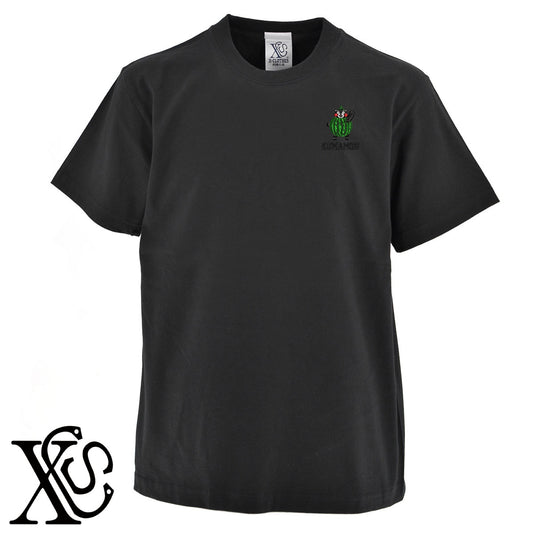 くまモン186柄 刺繍 5.6oz 綿100% 半袖 Tシャツ メンズ レディース カットソー 大きいサイズあり【X-CLOTHES】オリジナル グッズ 刺繍 ワンポイント 雑貨【b 黒 紺 ブルー 赤 ワイン】【g 白 灰】 【4くまモン-B】