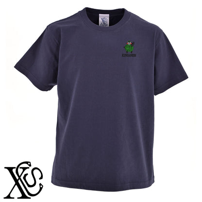 くまモン186柄 刺繍 5.6oz 綿100% 半袖 Tシャツ メンズ レディース カットソー 大きいサイズあり【X-CLOTHES】オリジナル グッズ 刺繍 ワンポイント 雑貨【b 黒 紺 ブルー 赤 ワイン】【g 白 灰】 【4くまモン-B】