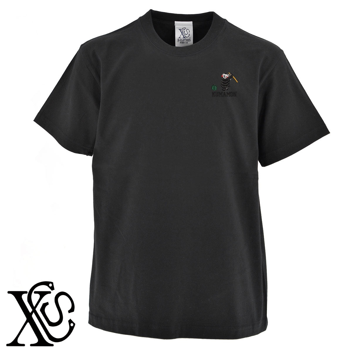 くまモン189柄 刺繍 5.6oz 綿100% 半袖 Tシャツ メンズ レディース カットソー 大きいサイズあり【X-CLOTHES】オリジナル グッズ 刺繍 ワンポイント 雑貨【b 黒 紺 ブルー 赤 ワイン】【g 白 灰】 【4くまモン-B】
