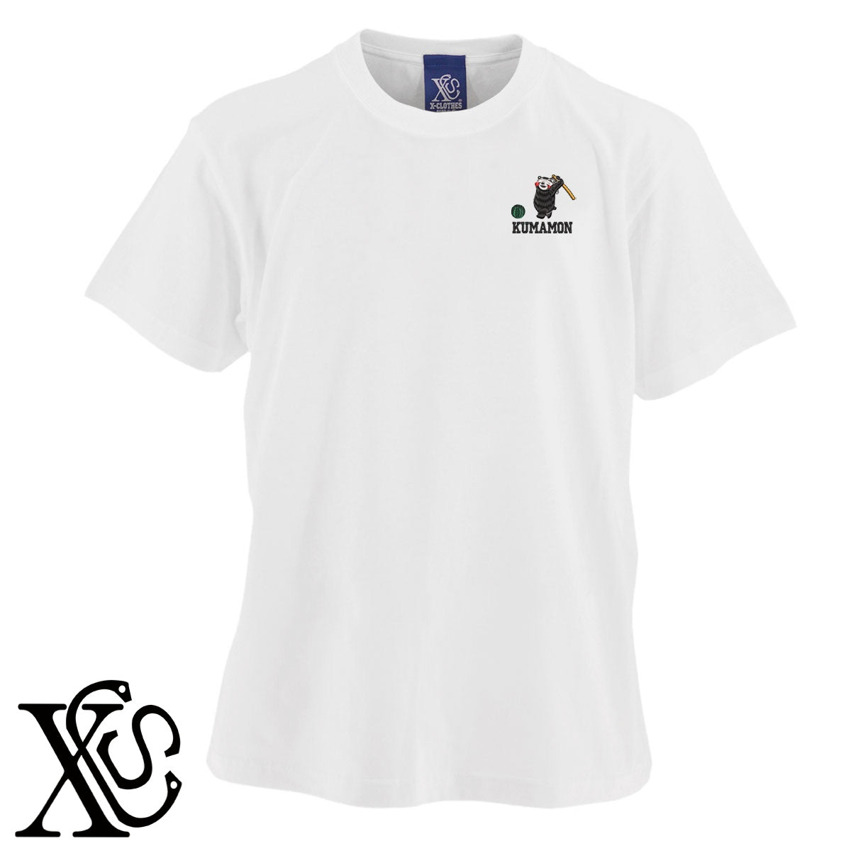 くまモン189柄 刺繍 5.6oz 綿100% 半袖 Tシャツ メンズ レディース カットソー 大きいサイズあり【X-CLOTHES】オリジナル グッズ 刺繍 ワンポイント 雑貨【b 黒 紺 ブルー 赤 ワイン】【g 白 灰】 【4くまモン-B】