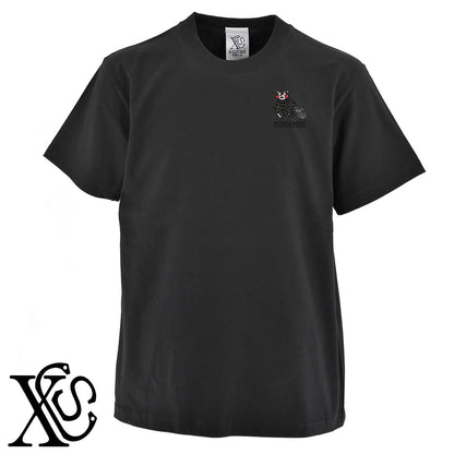 くまモン196柄 刺繍 5.6oz 綿100% 半袖 Tシャツ メンズ レディース カットソー 大きいサイズあり【X-CLOTHES】オリジナル グッズ 刺繍 ワンポイント 雑貨【b 黒 紺 ブルー 赤 ワイン】【g 白 灰】 【4くまモン-B】