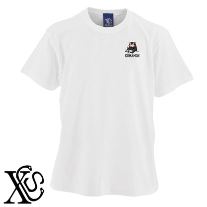 くまモン198柄 刺繍 5.6oz 綿100% 半袖 Tシャツ メンズ レディース カットソー 大きいサイズあり【X-CLOTHES】オリジナル グッズ 刺繍 ワンポイント 雑貨【b 黒 紺 ブルー 赤 ワイン】【g 白 灰】 【4くまモン-B】