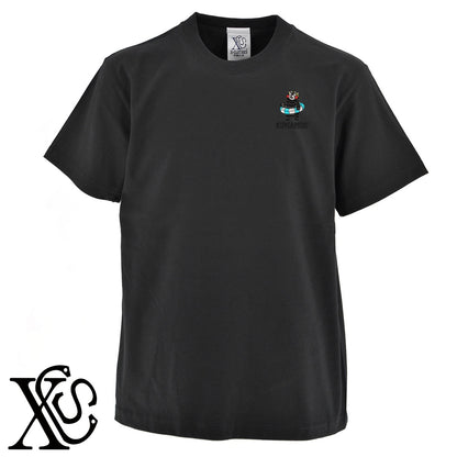 くまモン200柄 刺繍 5.6oz 綿100% 半袖 Tシャツ メンズ レディース カットソー 大きいサイズあり【X-CLOTHES】オリジナル グッズ 刺繍 ワンポイント 雑貨【b 黒 紺 ブルー 赤 ワイン】【g 白 灰】 【4くまモン-B】