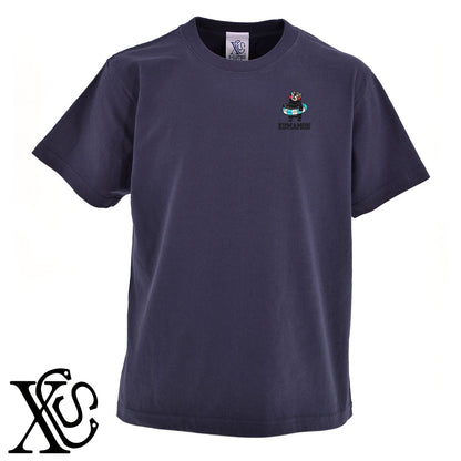 くまモン200柄 刺繍 5.6oz 綿100% 半袖 Tシャツ メンズ レディース カットソー 大きいサイズあり【X-CLOTHES】オリジナル グッズ 刺繍 ワンポイント 雑貨【b 黒 紺 ブルー 赤 ワイン】【g 白 灰】 【4くまモン-B】
