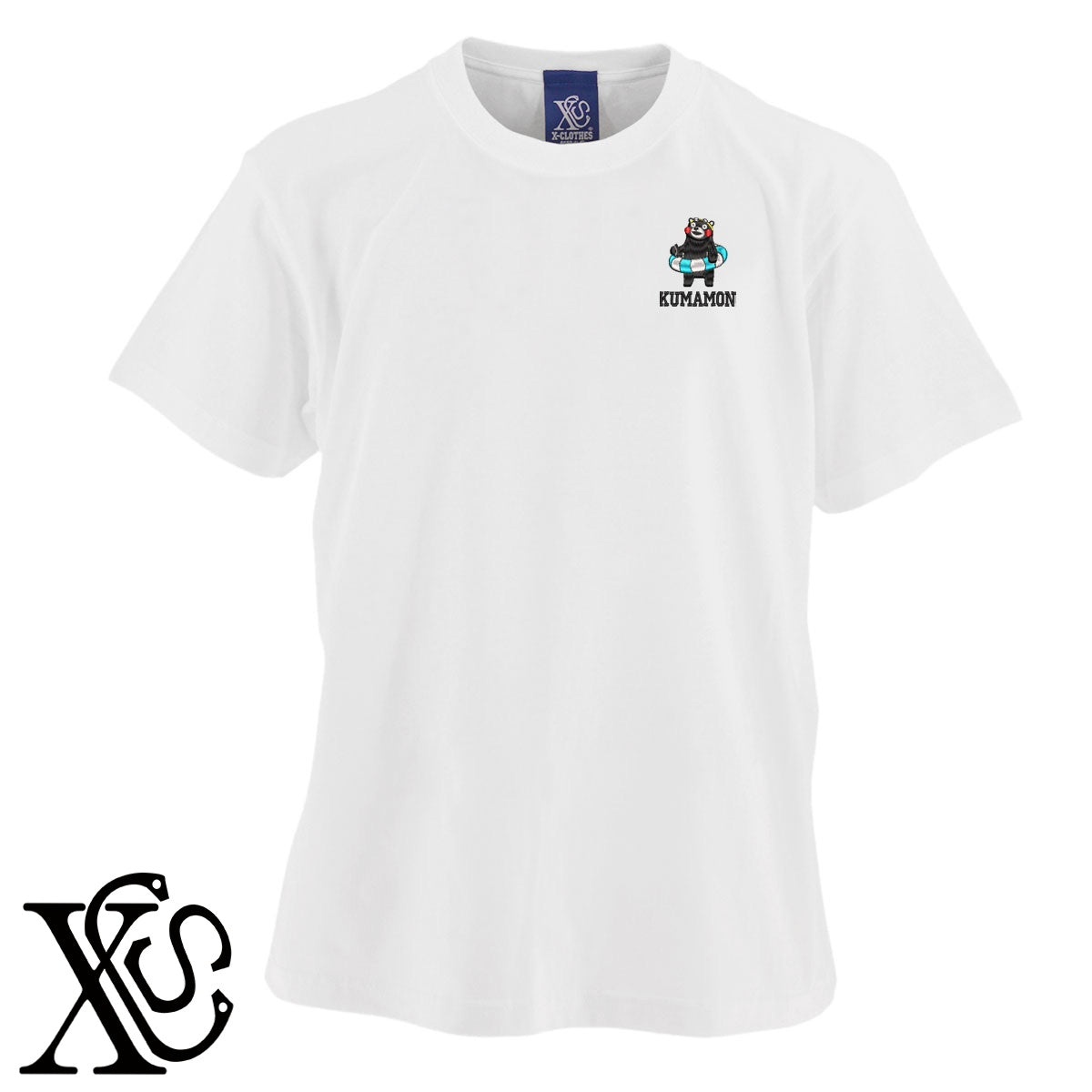 くまモン200柄 刺繍 5.6oz 綿100% 半袖 Tシャツ メンズ レディース カットソー 大きいサイズあり【X-CLOTHES】オリジナル グッズ 刺繍 ワンポイント 雑貨【b 黒 紺 ブルー 赤 ワイン】【g 白 灰】 【4くまモン-B】