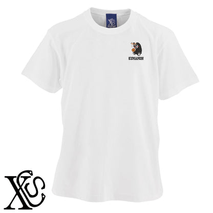 くまモン208柄 刺繍 5.6oz 綿100% 半袖 Tシャツ メンズ レディース カットソー 大きいサイズあり【X-CLOTHES】オリジナル グッズ 刺繍 ワンポイント 雑貨【b 黒 紺 ブルー 赤 ワイン】【g 白 灰】 【4くまモン-B】