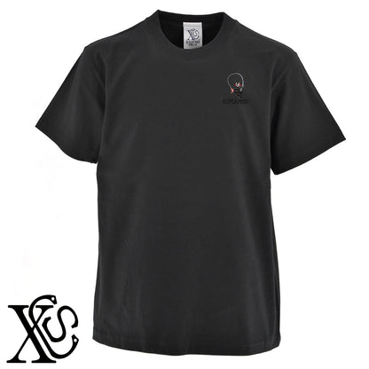 くまモン217柄 刺繍 5.6oz 綿100% 半袖 Tシャツ メンズ レディース カットソー 大きいサイズあり【X-CLOTHES】オリジナル グッズ 刺繍 ワンポイント 雑貨【b 黒 紺 ブルー 赤 ワイン】【g 白 灰】 【4くまモン-B】