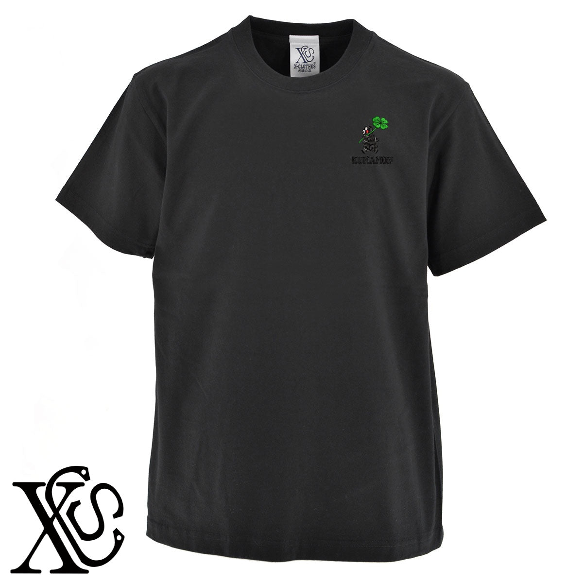 くまモン220柄 刺繍 5.6oz 綿100% 半袖 Tシャツ メンズ レディース カットソー 大きいサイズあり【X-CLOTHES】オリジナル グッズ 刺繍 ワンポイント 雑貨【b 黒 紺 ブルー 赤 ワイン】【g 白 灰】 【4くまモン-B】