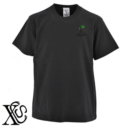 くまモン220柄 刺繍 5.6oz 綿100% 半袖 Tシャツ メンズ レディース カットソー 大きいサイズあり【X-CLOTHES】オリジナル グッズ 刺繍 ワンポイント 雑貨【b 黒 紺 ブルー 赤 ワイン】【g 白 灰】 【4くまモン-B】