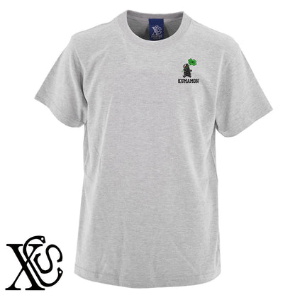 くまモン220柄 刺繍 5.6oz 綿100% 半袖 Tシャツ メンズ レディース カットソー 大きいサイズあり【X-CLOTHES】オリジナル グッズ 刺繍 ワンポイント 雑貨【b 黒 紺 ブルー 赤 ワイン】【g 白 灰】 【4くまモン-B】