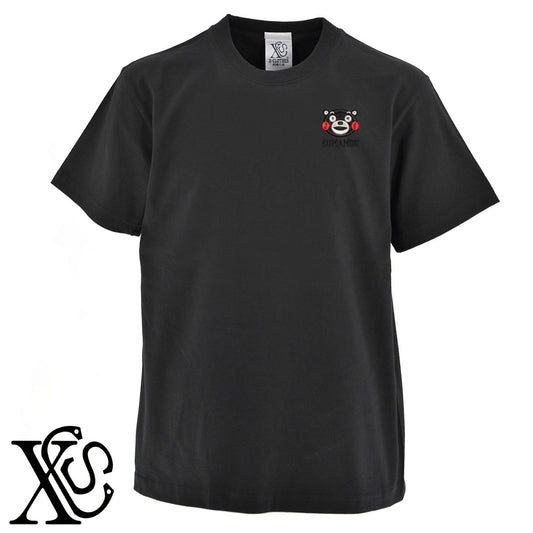 くまモン276柄 刺繍 5.6oz 綿100% 半袖 Tシャツ メンズ レディース カットソー 大きいサイズあり【X-CLOTHES】オリジナル グッズ 刺繍 ワンポイント 雑貨【b 黒 紺 ブルー 赤 ワイン】【g 白 灰】 【4くまモン-C】