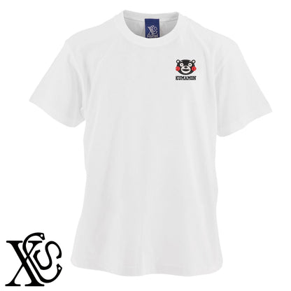くまモン276柄 刺繍 5.6oz 綿100% 半袖 Tシャツ メンズ レディース カットソー 大きいサイズあり【X-CLOTHES】オリジナル グッズ 刺繍 ワンポイント 雑貨【b 黒 紺 ブルー 赤 ワイン】【g 白 灰】 【4くまモン-C】