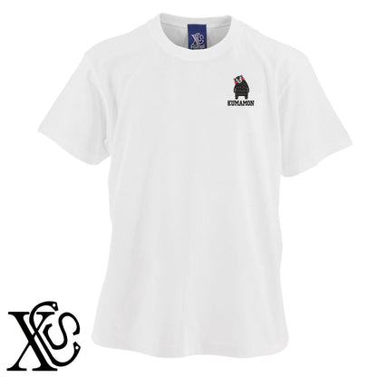 くまモン277柄 刺繍 5.6oz 綿100% 半袖 Tシャツ メンズ レディース カットソー 大きいサイズあり【X-CLOTHES】オリジナル グッズ 刺繍 ワンポイント 雑貨【b 黒 紺 ブルー 赤 ワイン】【g 白 灰】 【4くまモン-C】