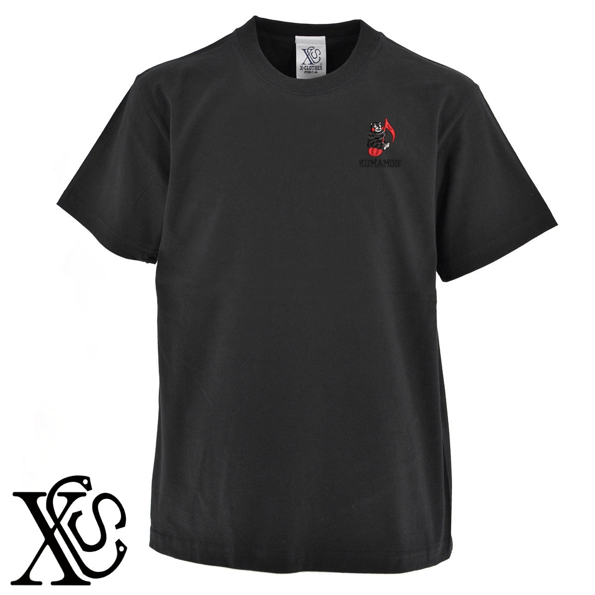 くまモン289柄 刺繍 5.6oz 綿100% 半袖 Tシャツ メンズ レディース カットソー 大きいサイズあり【X-CLOTHES】オリジナル グッズ 刺繍 ワンポイント 雑貨【b 黒 紺 ブルー 赤 ワイン】【g 白 灰】 【4くまモン-C】
