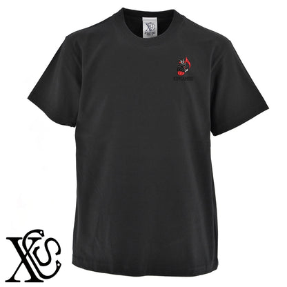 くまモン289柄 刺繍 5.6oz 綿100% 半袖 Tシャツ メンズ レディース カットソー 大きいサイズあり【X-CLOTHES】オリジナル グッズ 刺繍 ワンポイント 雑貨【b 黒 紺 ブルー 赤 ワイン】【g 白 灰】 【4くまモン-C】