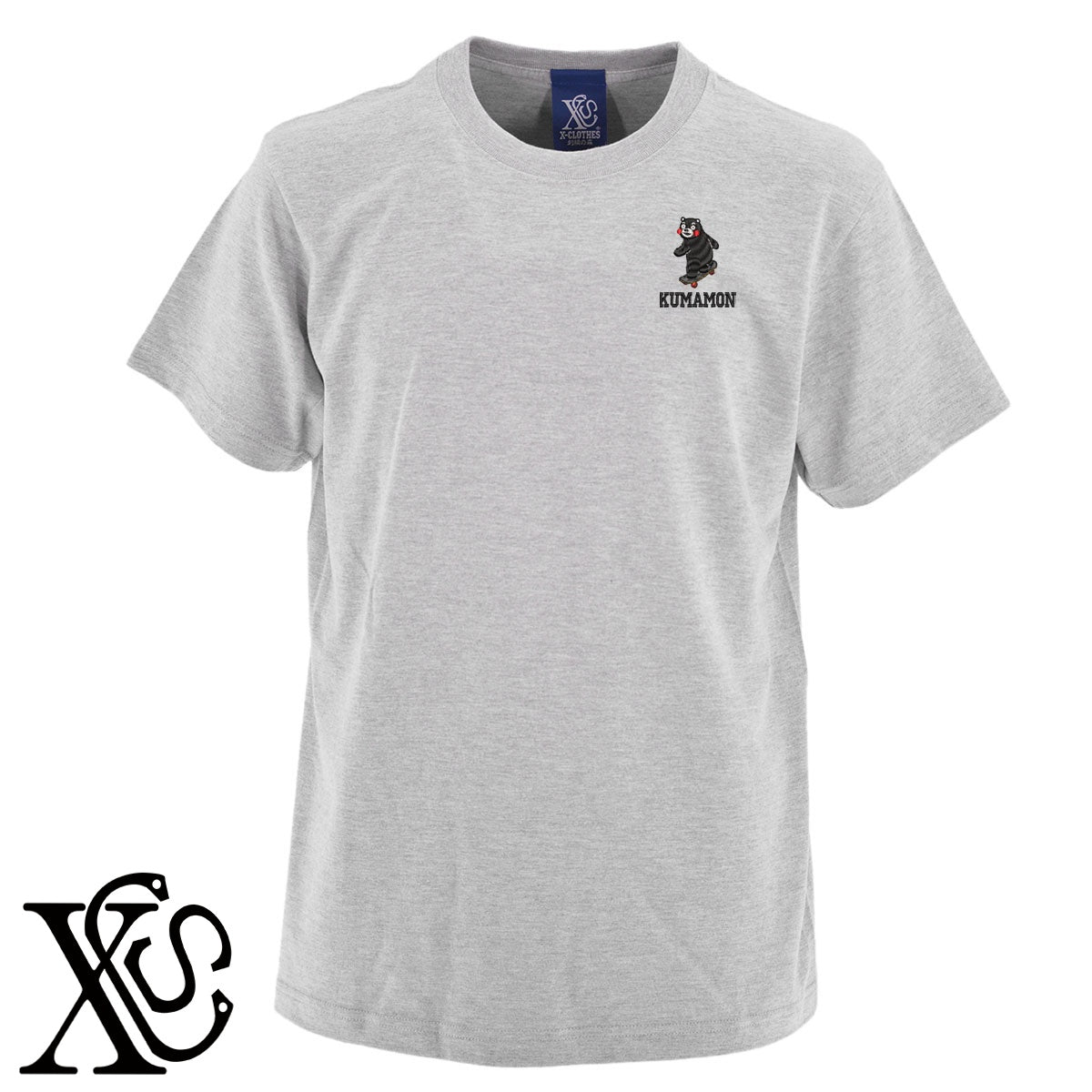 くまモン331柄 刺繍 5.6oz 綿100% 半袖 Tシャツ メンズ レディース カットソー 大きいサイズあり【X-CLOTHES】オリジナル グッズ 刺繍 ワンポイント 雑貨【b 黒 紺 ブルー 赤 ワイン】【g 白 灰】 【4くまモン-C】