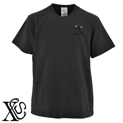 くまモン332柄 刺繍 5.6oz 綿100% 半袖 Tシャツ メンズ レディース カットソー 大きいサイズあり【X-CLOTHES】オリジナル グッズ 刺繍 ワンポイント 雑貨【b 黒 紺 ブルー 赤 ワイン】【g 白 灰】 【4くまモン-C】