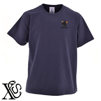 くまモン332柄 刺繍 5.6oz 綿100% 半袖 Tシャツ メンズ レディース カットソー 大きいサイズあり【X-CLOTHES】オリジナル グッズ 刺繍 ワンポイント 雑貨【b 黒 紺 ブルー 赤 ワイン】【g 白 灰】 【4くまモン-C】