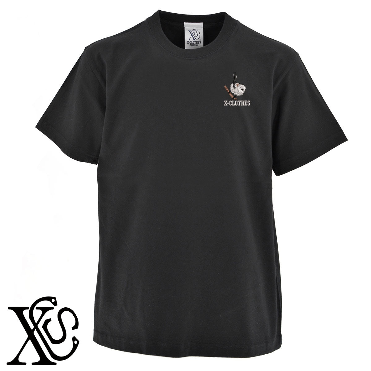 シマエナガ7柄 刺繍 5.6oz 綿100% 半袖 Tシャツ メンズ レディース カットソー 大きいサイズあり【X-CLOTHES】オリジナル グッズ 刺繍 ワンポイント 雑貨【b 黒 紺 ブルー 赤 ワイン】【g 白 灰】 【6動物鳥魚-シマエナガ】