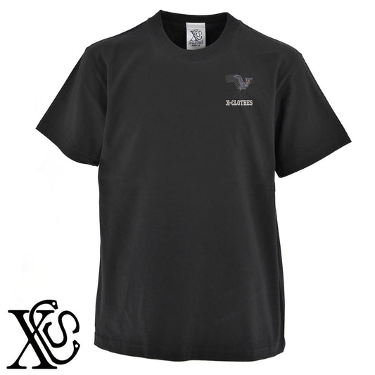 ハシビロコウ4柄 刺繍 5.6oz 綿100% 半袖 Tシャツ メンズ レディース カットソー 大きいサイズあり【X-CLOTHES】オリジナル グッズ 刺繍 ワンポイント 雑貨【b 黒 紺 ブルー 赤 ワイン】【g 白 灰】 【6動物鳥魚-ハシビロコウ】