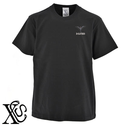 ハシビロコウ5柄 刺繍 5.6oz 綿100% 半袖 Tシャツ メンズ レディース カットソー 大きいサイズあり【X-CLOTHES】オリジナル グッズ 刺繍 ワンポイント 雑貨【b 黒 紺 ブルー 赤 ワイン】【g 白 灰】 【6動物鳥魚-ハシビロコウ】