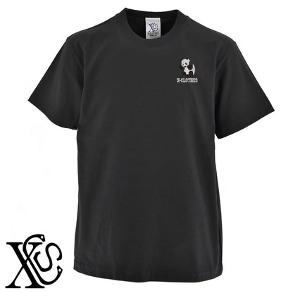 パンダ13柄 刺繍 5.6oz 綿100% 半袖 Tシャツ メンズ レディース カットソー 大きいサイズあり【X-CLOTHES】オリジナル グッズ 刺繍 ワンポイント 雑貨【b 黒 紺 ブルー 赤 ワイン】【g 白 灰】 【6動物鳥魚-パンダ】