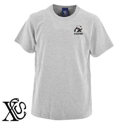 パンダ16柄 刺繍 5.6oz 綿100% 半袖 Tシャツ メンズ レディース カットソー 大きいサイズあり【X-CLOTHES】オリジナル グッズ 刺繍 ワンポイント 雑貨【b 黒 紺 ブルー 赤 ワイン】【g 白 灰】 【6動物鳥魚-パンダ】