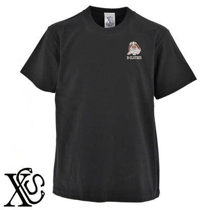 ウサギ16柄 刺繍 5.6oz 綿100% 半袖 Tシャツ メンズ レディース カットソー 大きいサイズあり【X-CLOTHES】オリジナル グッズ 刺繍 ワンポイント 雑貨【b 黒 紺 ブルー 赤 ワイン】【g 白 灰】 【6動物鳥魚-小動物】