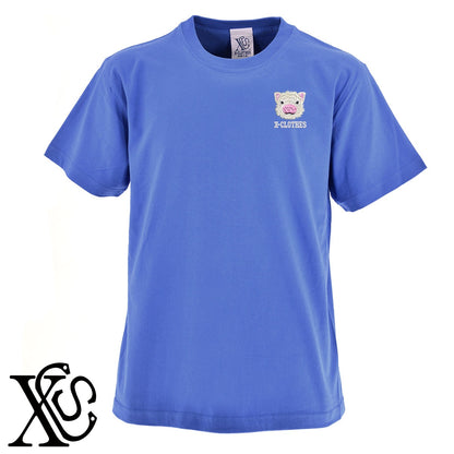 子豚3柄 刺繍 5.6oz 綿100% 半袖 Tシャツ メンズ レディース カットソー 大きいサイズあり【X-CLOTHES】オリジナル グッズ 刺繍 ワンポイント 雑貨【b 黒 紺 ブルー 赤 ワイン】【g 白 灰】 【6動物鳥魚-小動物】