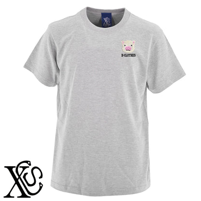 子豚3柄 刺繍 5.6oz 綿100% 半袖 Tシャツ メンズ レディース カットソー 大きいサイズあり【X-CLOTHES】オリジナル グッズ 刺繍 ワンポイント 雑貨【b 黒 紺 ブルー 赤 ワイン】【g 白 灰】 【6動物鳥魚-小動物】